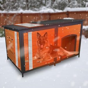 Extra Large Dog House Outdoor 59.1" L Outside Insulated Dog Kennel Weatherproof Winter, 6 Sides All-Round Foam for Small Medium Large Extra Large...
