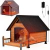 Large Dog House Outdoor Insulated Dog Kennel with HeatingLiner for Winter Strong Iron Frame Dog House for Small, Medium & Large Dogs, Waterproof