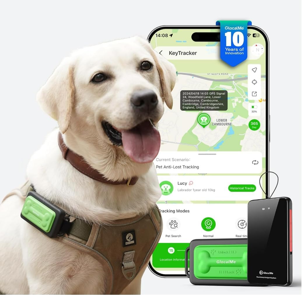 NeoStyle Smart Pet Tracker for Collar,Dog Tracker Pet Location Tracker with Holder,Waterproof