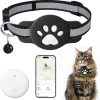 Smart Pet Tracker Collar for Cat - Pet Location Tracker with Holder, No Monthly Fee, Compatible with Apple Airtag Find My (iOS Only), Anti-Lost...