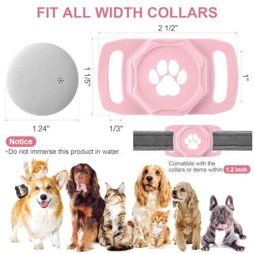 Smart Pet Tracker for Collar - Dog Tracker Pet Location Tracker with Holder, No Monthly Fee, Compatible with Apple Airtag Find My (iOS Only),...