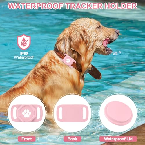 Smart Pet Tracker for Collar - Dog Tracker Pet Location Tracker with Holder, No Monthly Fee, Compatible with Apple Airtag Find My (iOS Only),...