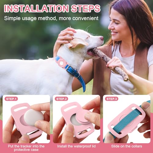 Smart Pet Tracker for Collar - Dog Tracker Pet Location Tracker with Holder, No Monthly Fee, Compatible with Apple Airtag Find My (iOS Only),...